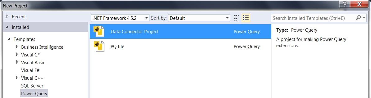 Installing the Power Query SDK for Visual Studio